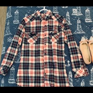 NWOT Flannel button down top.